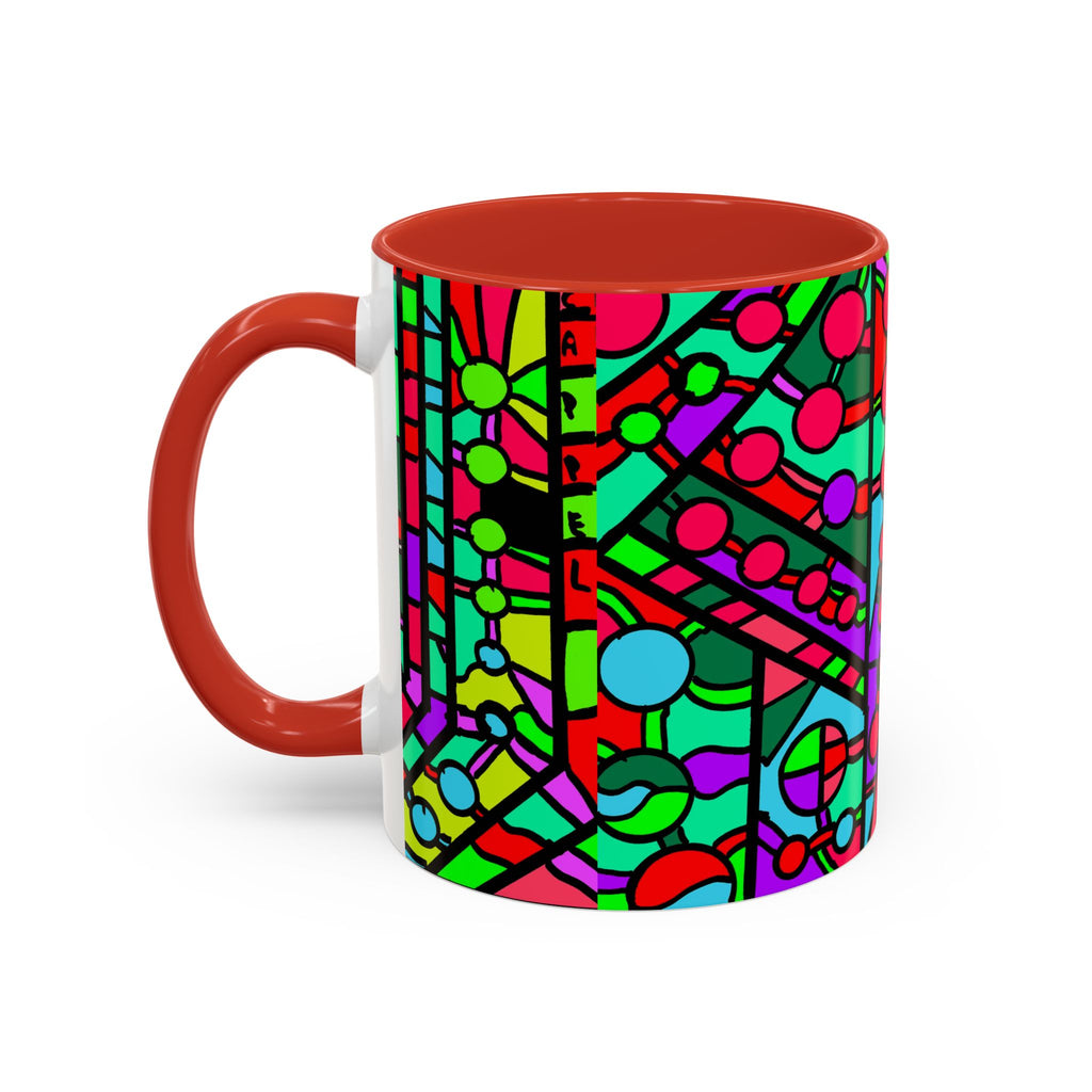 Portal 1  Mug -Colorful Geometric Accent Coffee Mug — Vibrant Abstract Pattern (11/15oz)