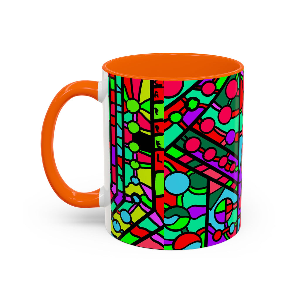 Portal 1  Mug -Colorful Geometric Accent Coffee Mug — Vibrant Abstract Pattern (11/15oz)
