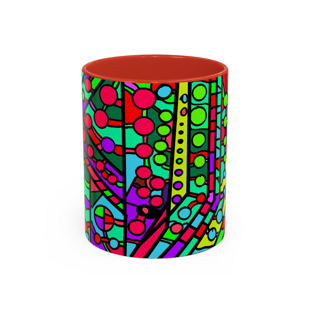 Portal 1  Mug -Colorful Geometric Accent Coffee Mug — Vibrant Abstract Pattern (11/15oz)
