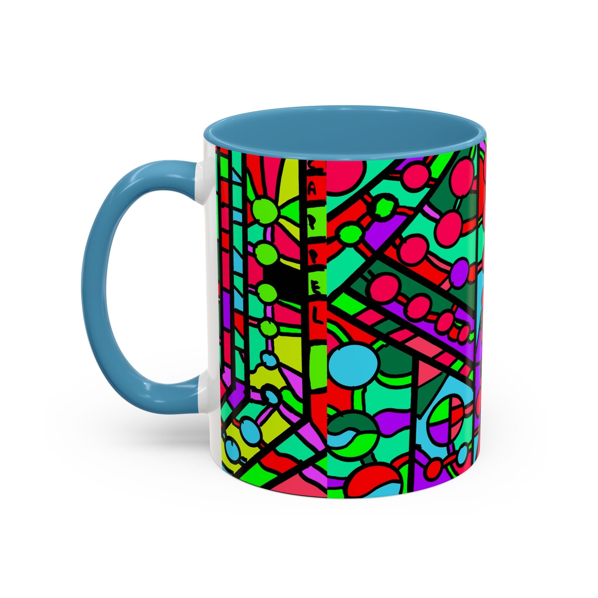 Portal 1  Mug -Colorful Geometric Accent Coffee Mug — Vibrant Abstract Pattern (11/15oz)