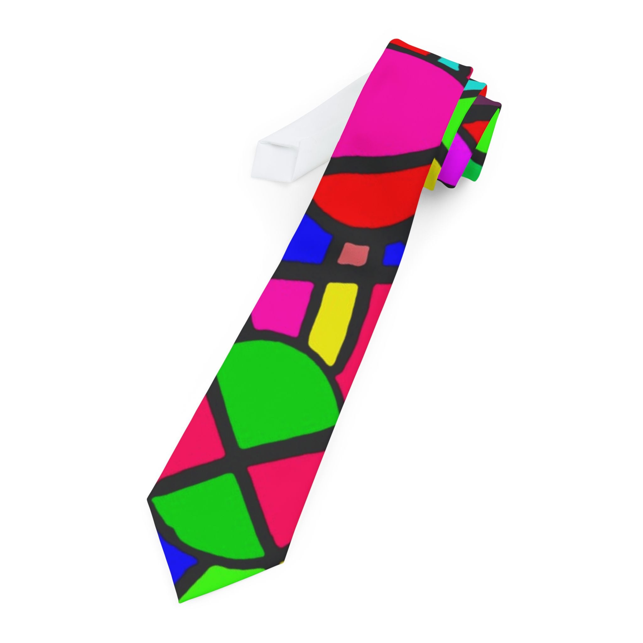 Portal Tie 3 -Colorful Stained Glass Necktie for Creative Dress