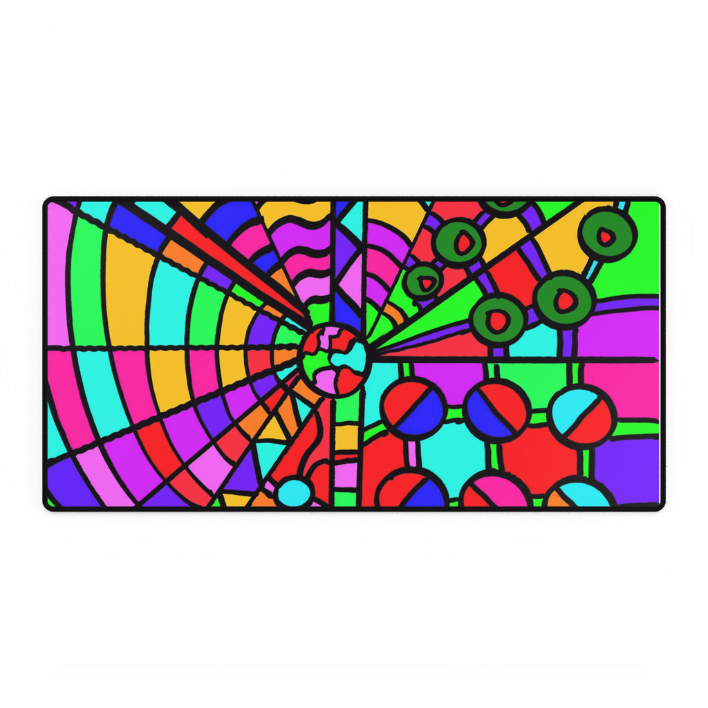 Portal 15 Vibrant Geometric Playdesk Mat — Colorful Abstract Desk Mat for Office & Gaming