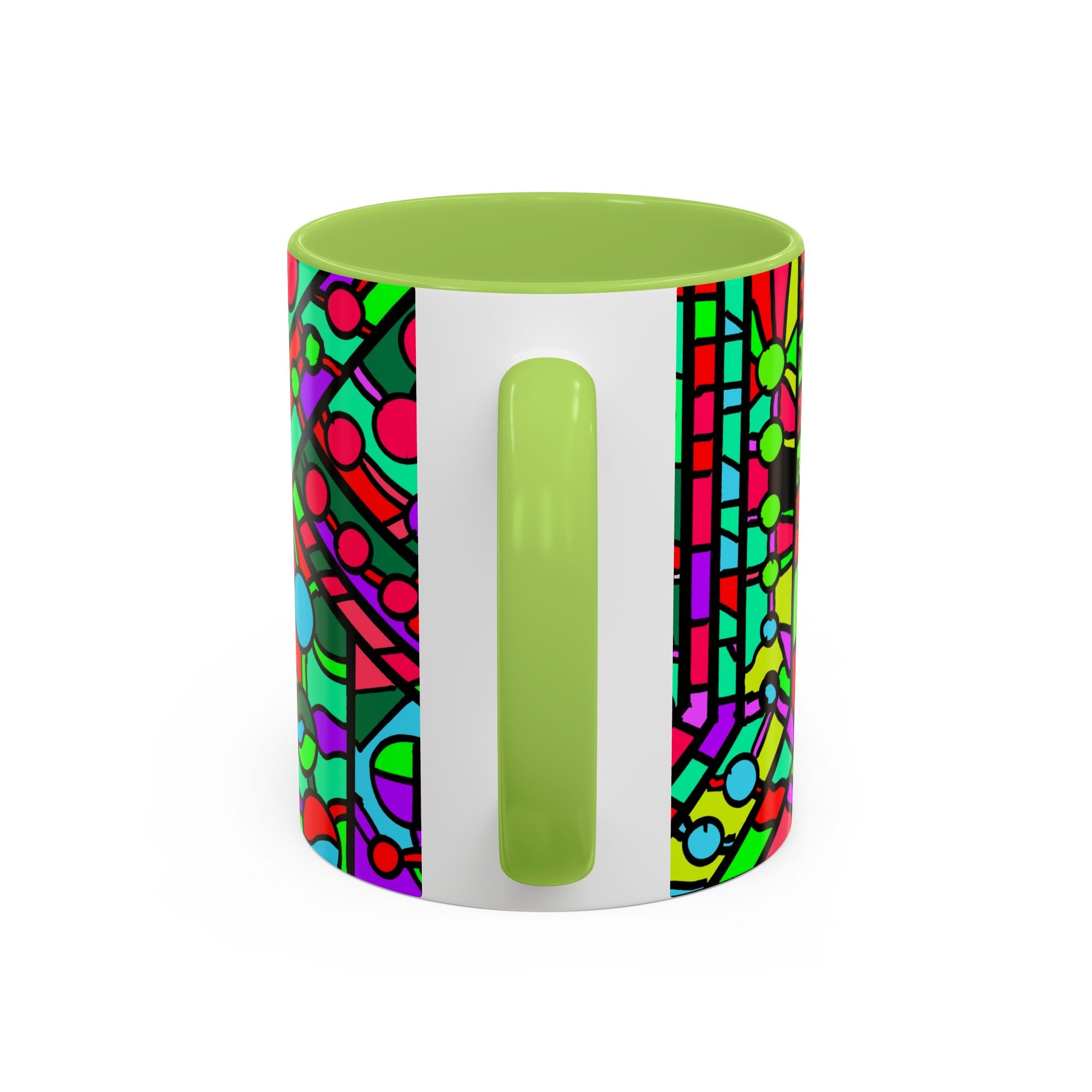Portal 1  Mug -Colorful Geometric Accent Coffee Mug — Vibrant Abstract Pattern (11/15oz)