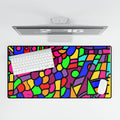 Portal 3- Colorful Abstract Stained-Glass Desk Mat — Large Vibrant Gaming & Office Mouse Pad