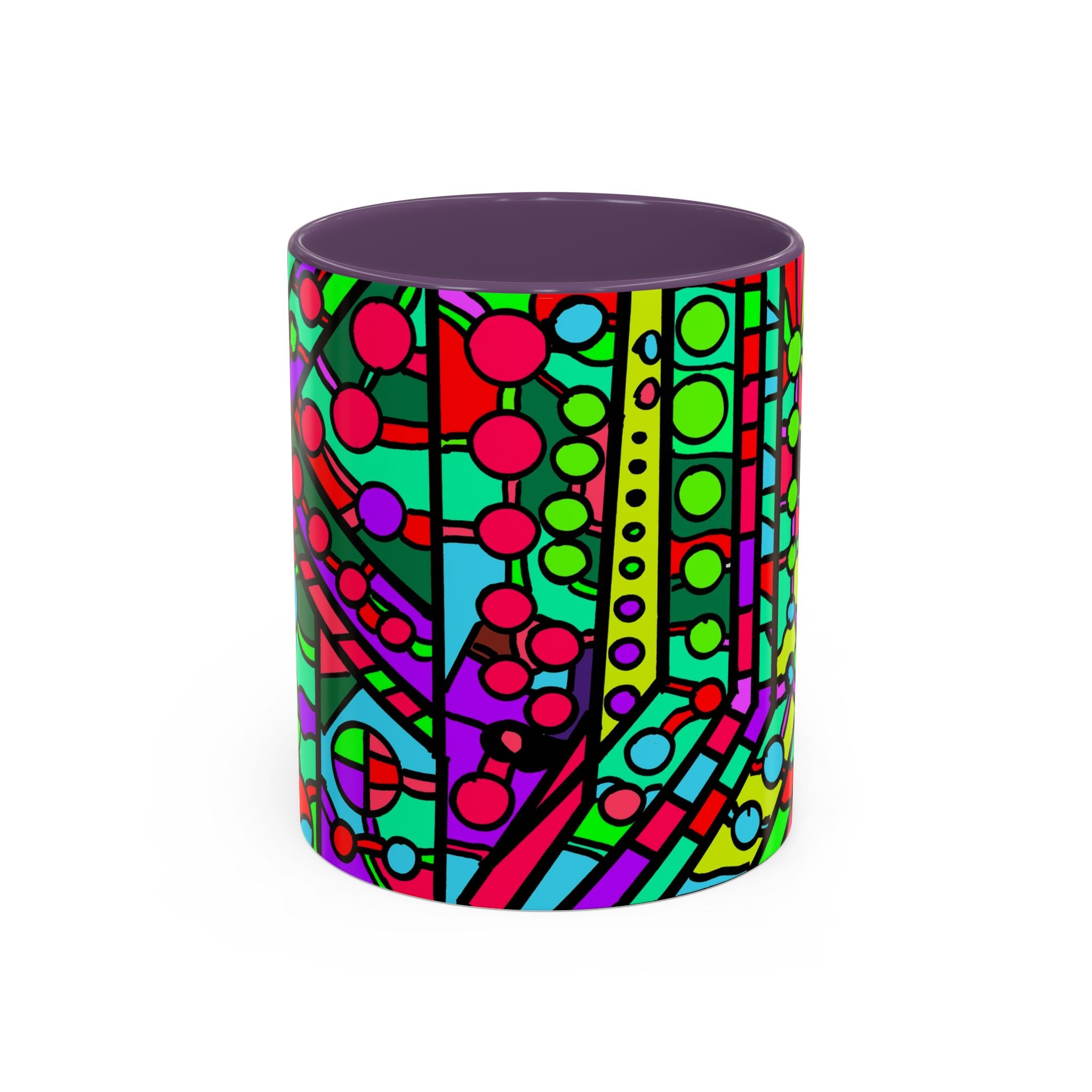 Portal 1  Mug -Colorful Geometric Accent Coffee Mug — Vibrant Abstract Pattern (11/15oz)