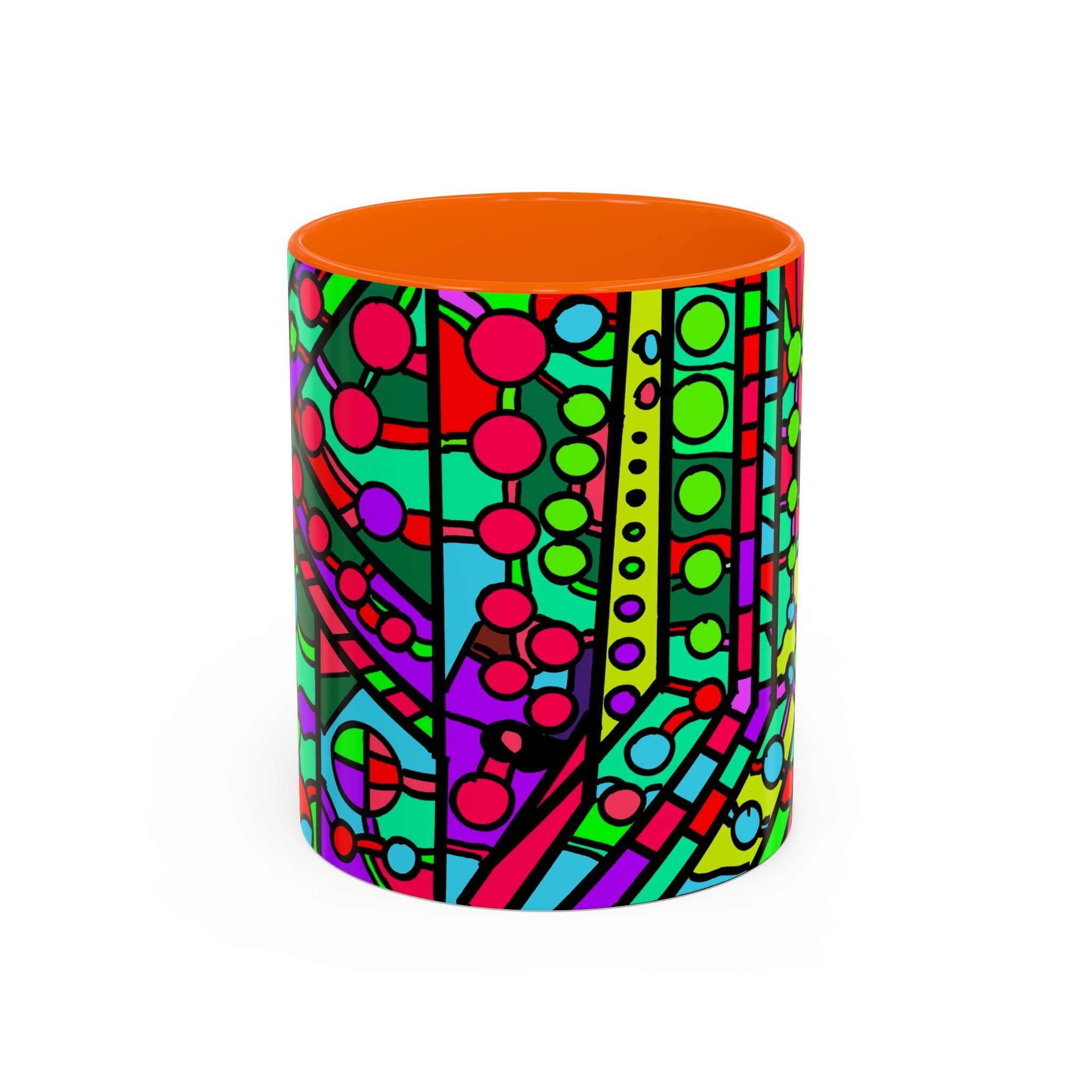 Portal 1  Mug -Colorful Geometric Accent Coffee Mug — Vibrant Abstract Pattern (11/15oz)