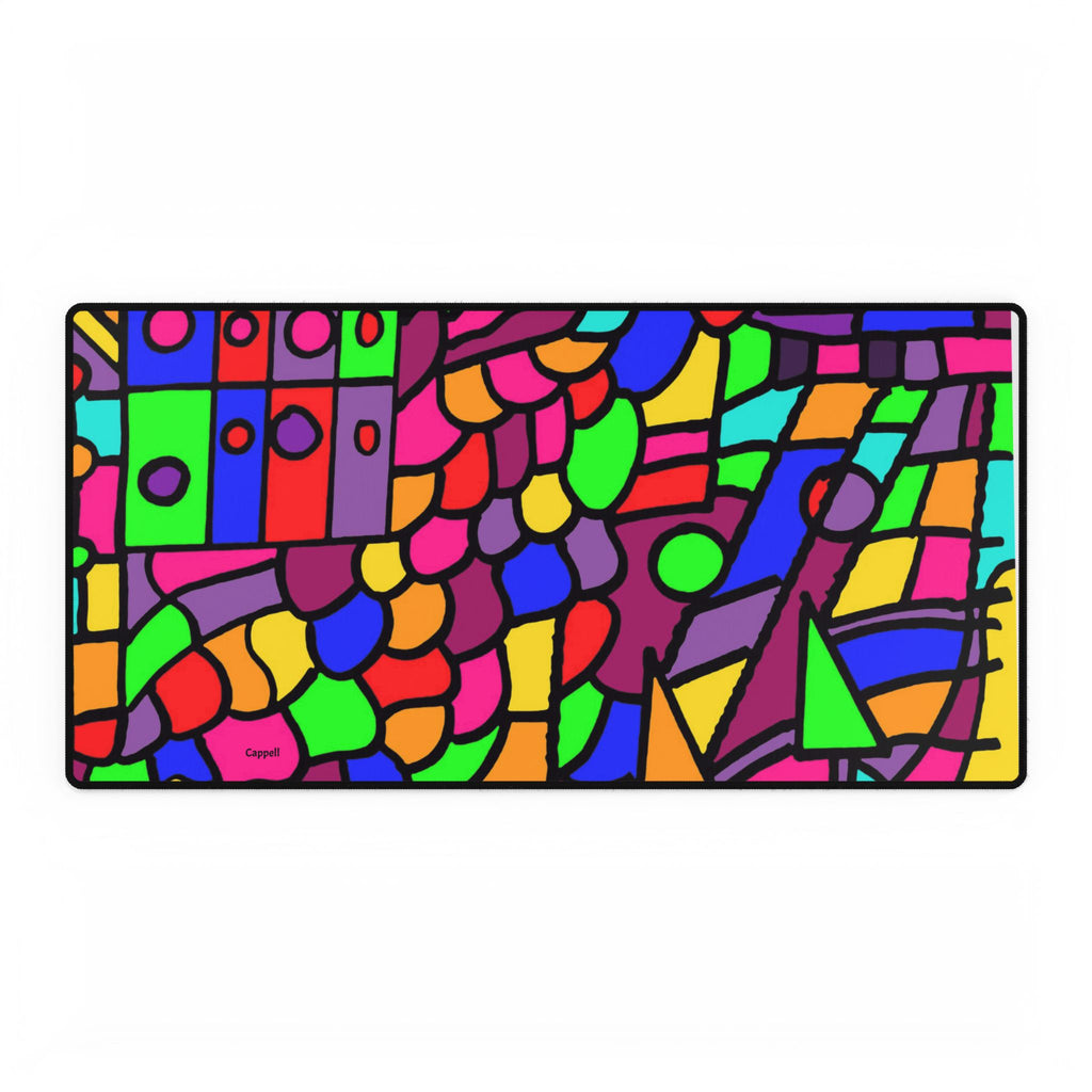Portal 3- Colorful Abstract Stained-Glass Desk Mat — Large Vibrant Gaming & Office Mouse Pad