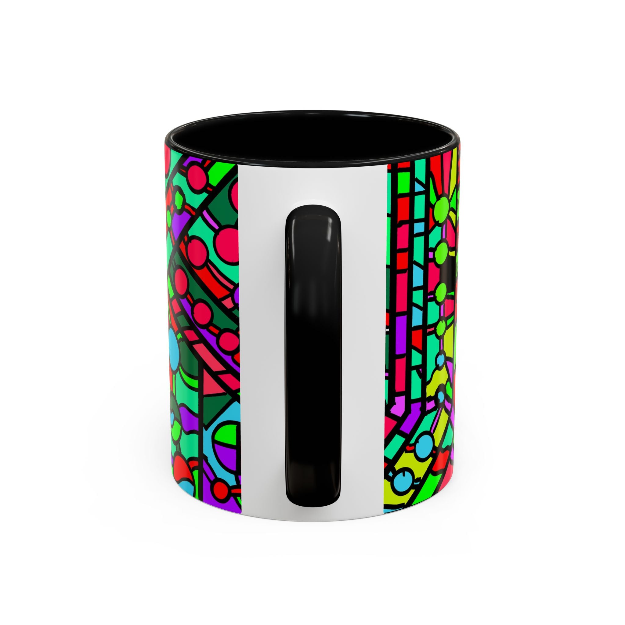 Portal 1  Mug -Colorful Geometric Accent Coffee Mug — Vibrant Abstract Pattern (11/15oz)