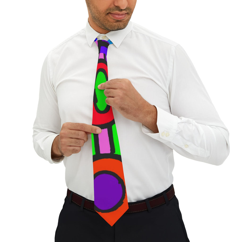 Portal 5 Tie - Colorful Abstract Necktie for Creative Professionals