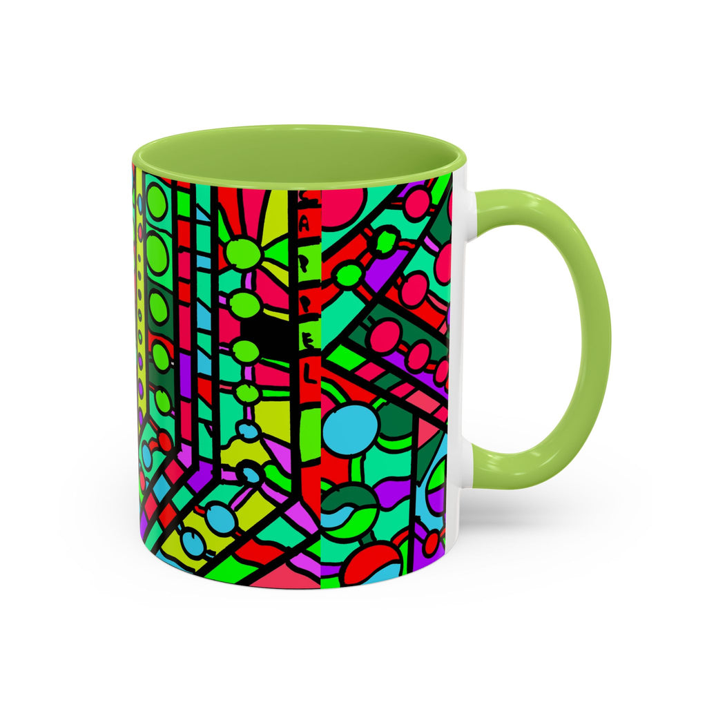 Portal 1  Mug -Colorful Geometric Accent Coffee Mug — Vibrant Abstract Pattern (11/15oz)