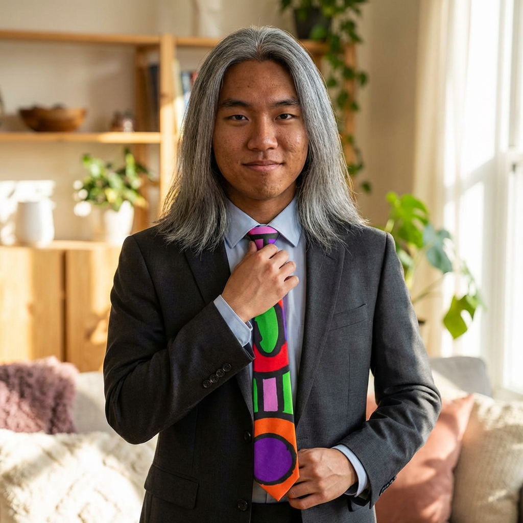 Portal 5 Tie - Colorful Abstract Necktie for Creative Professionals