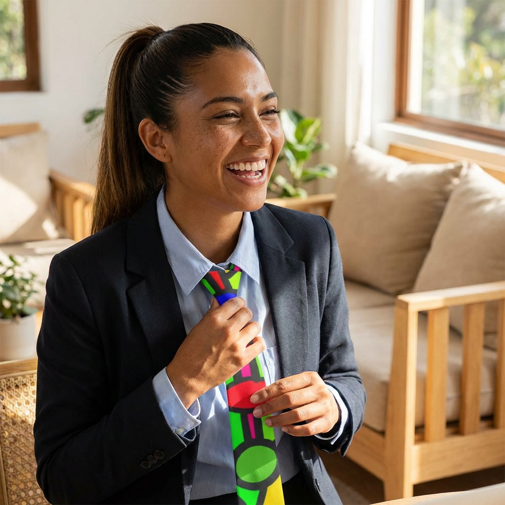 Portal Tie 6 -Colorful Geometric Necktie - Bold and Vibrant Design for Formal Occasions