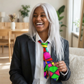 Portal Tie 3 -Colorful Stained Glass Necktie for Creative Dress
