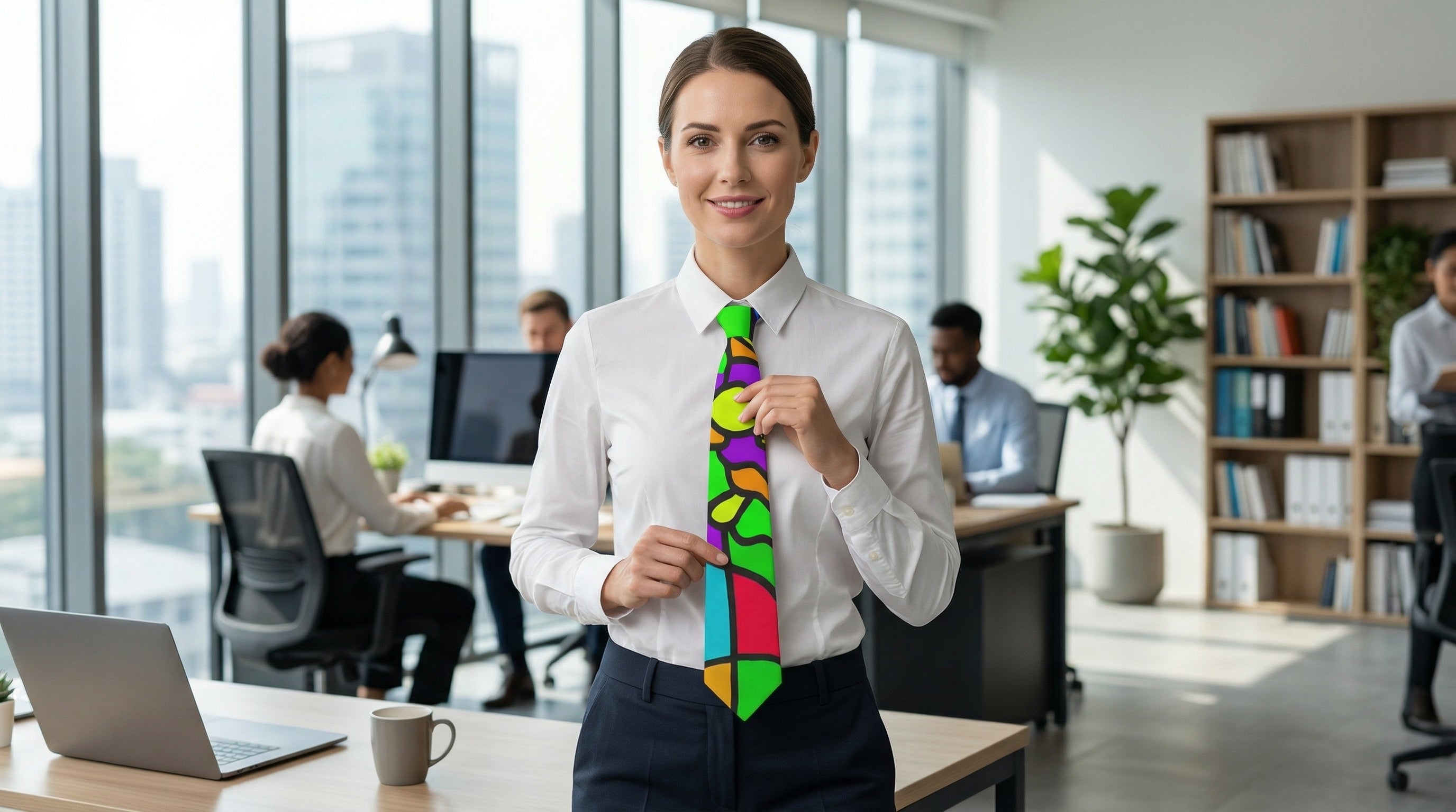 Portal tie 8-Vibrant Stained Glass Necktie for Formal Occasions