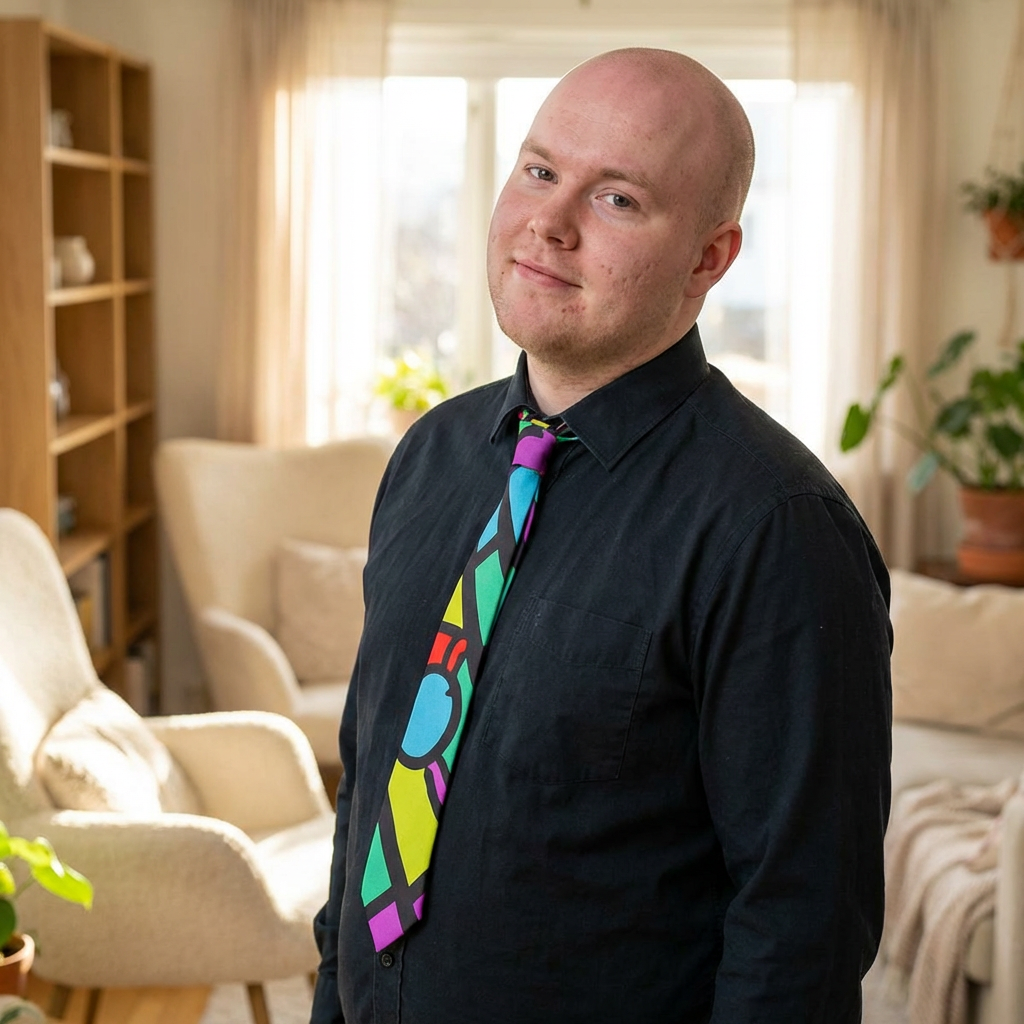 Portal Tie 11 -Colorful Abstract Necktie for Artistic Expressions