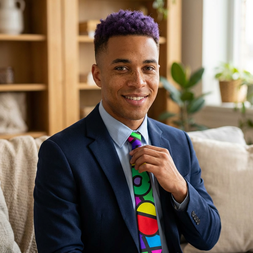 Portal Tie 7 Colorful Abstract Necktie for Creative Professionals