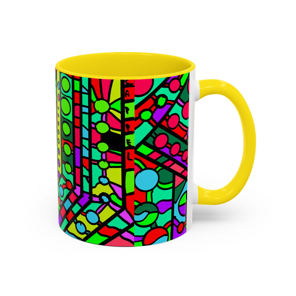 Portal 1  Mug -Colorful Geometric Accent Coffee Mug — Vibrant Abstract Pattern (11/15oz)
