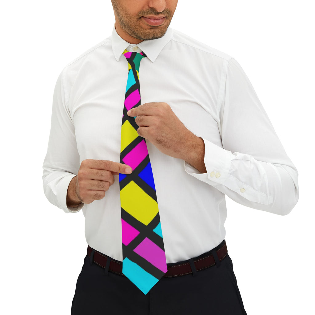 Portal Tie 10-Vibrant Stained Glass Necktie for Creative Professionals