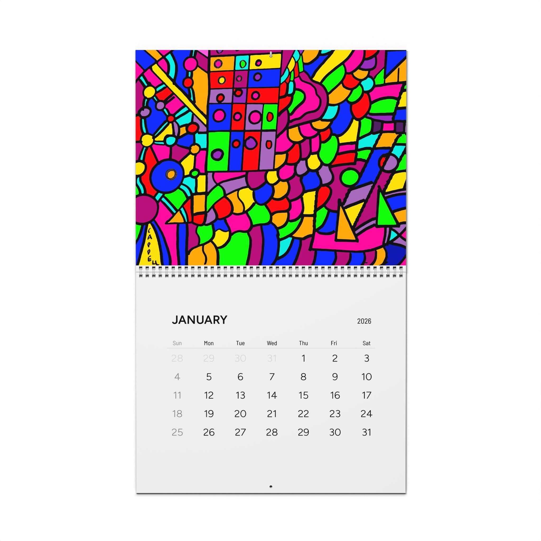 2026 Bright Abstract Wall Calendar T — The Portal Calender -by Cappell
