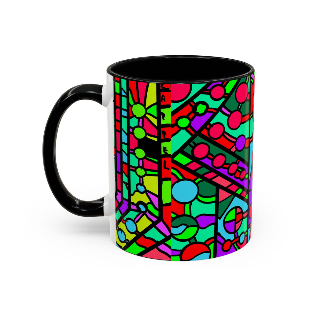 Portal 1  Mug -Colorful Geometric Accent Coffee Mug — Vibrant Abstract Pattern (11/15oz)