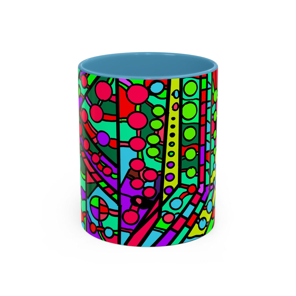 Portal 1  Mug -Colorful Geometric Accent Coffee Mug — Vibrant Abstract Pattern (11/15oz)