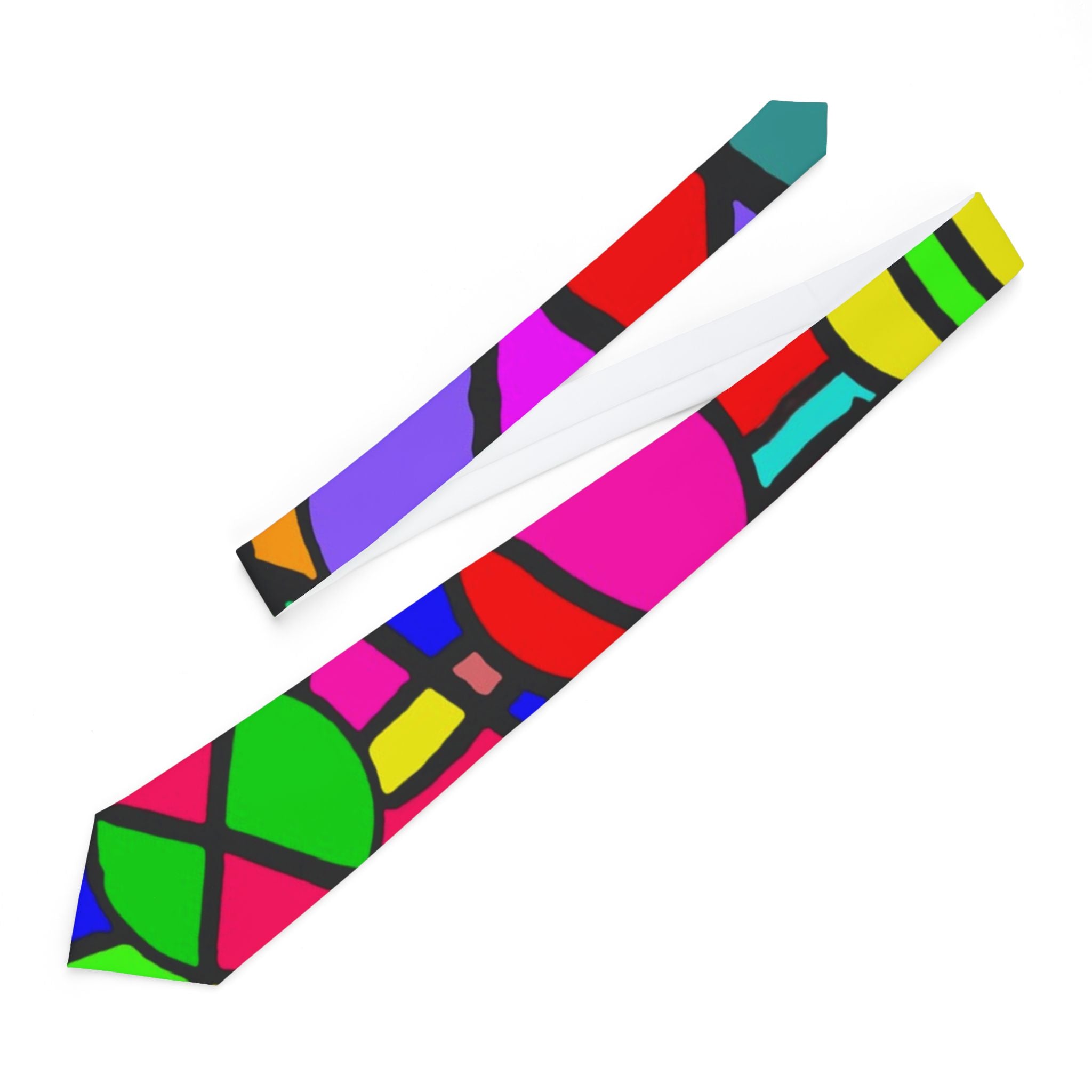 Portal Tie 3 -Colorful Stained Glass Necktie for Creative Dress