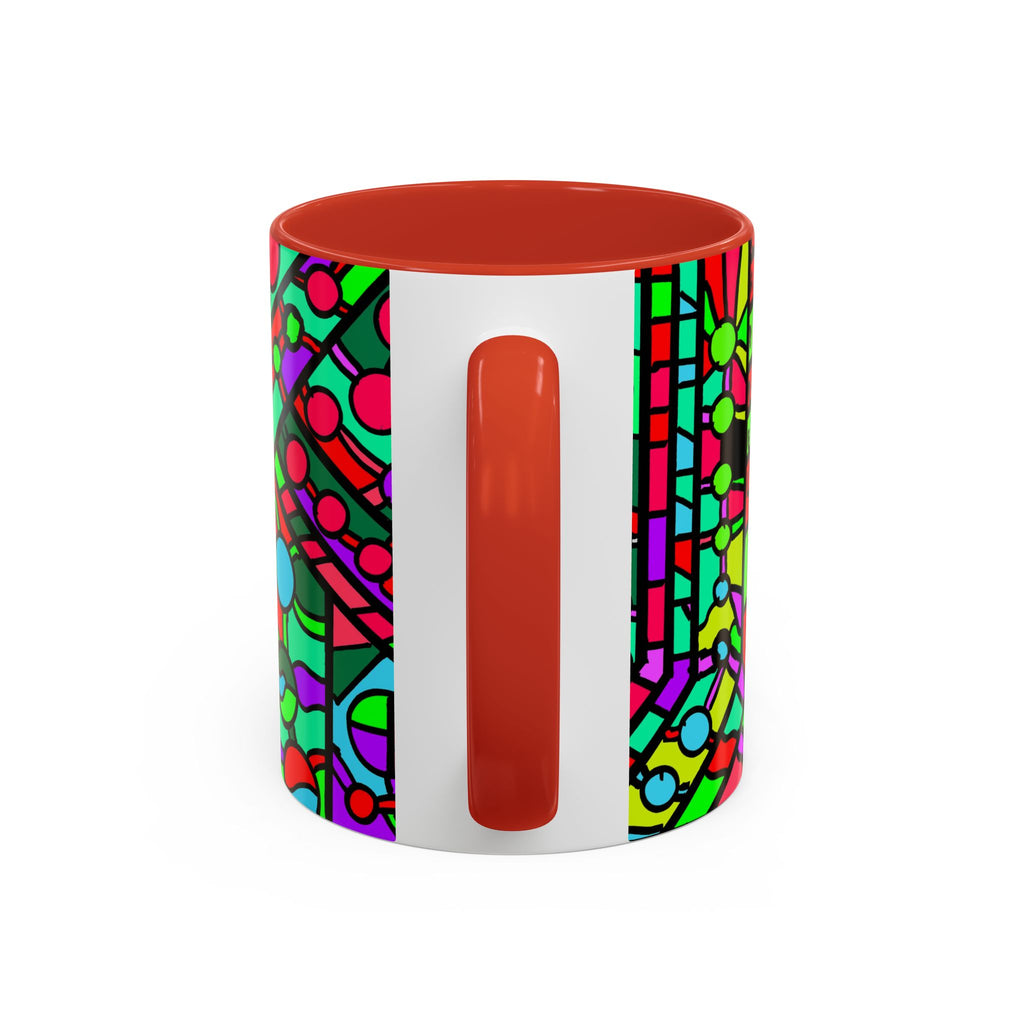 Portal 1  Mug -Colorful Geometric Accent Coffee Mug — Vibrant Abstract Pattern (11/15oz)