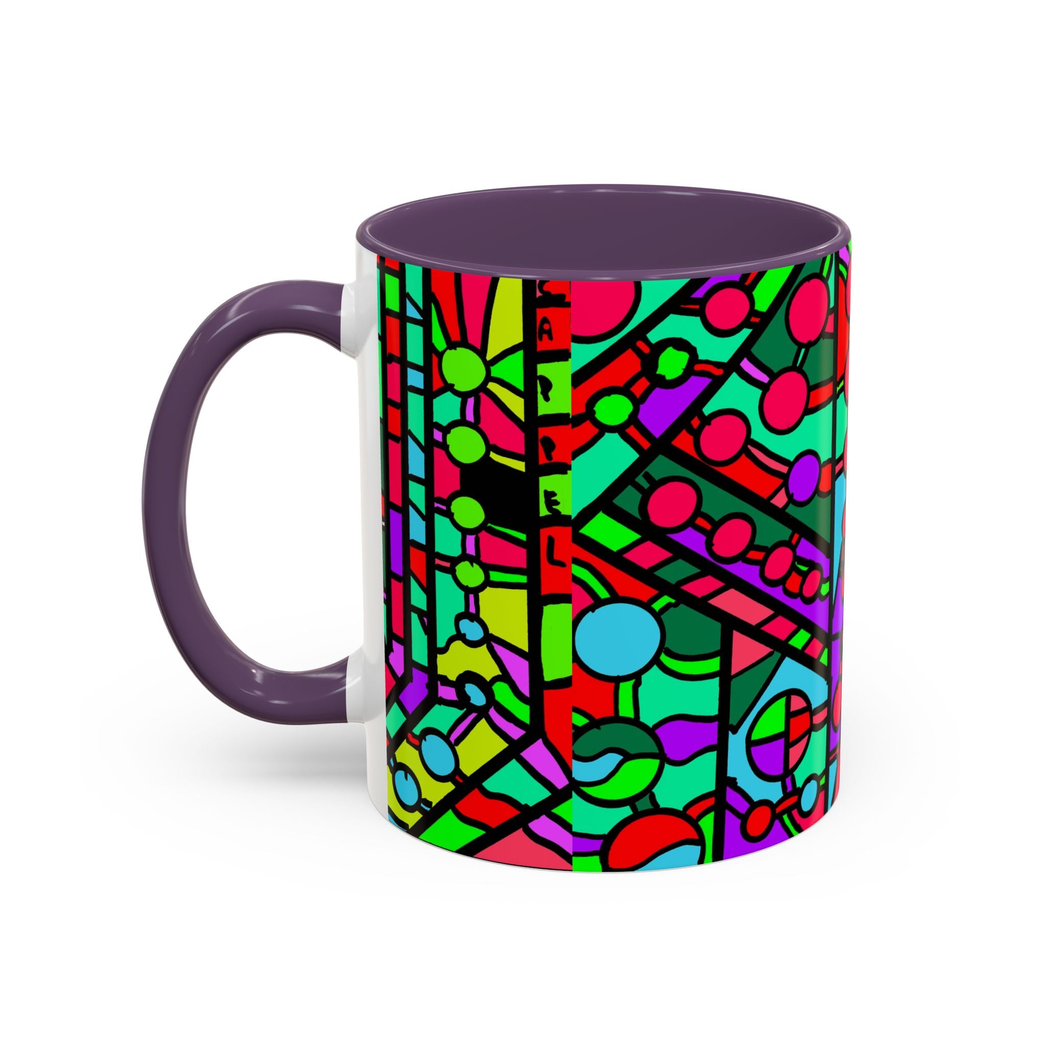 Portal 1  Mug -Colorful Geometric Accent Coffee Mug — Vibrant Abstract Pattern (11/15oz)
