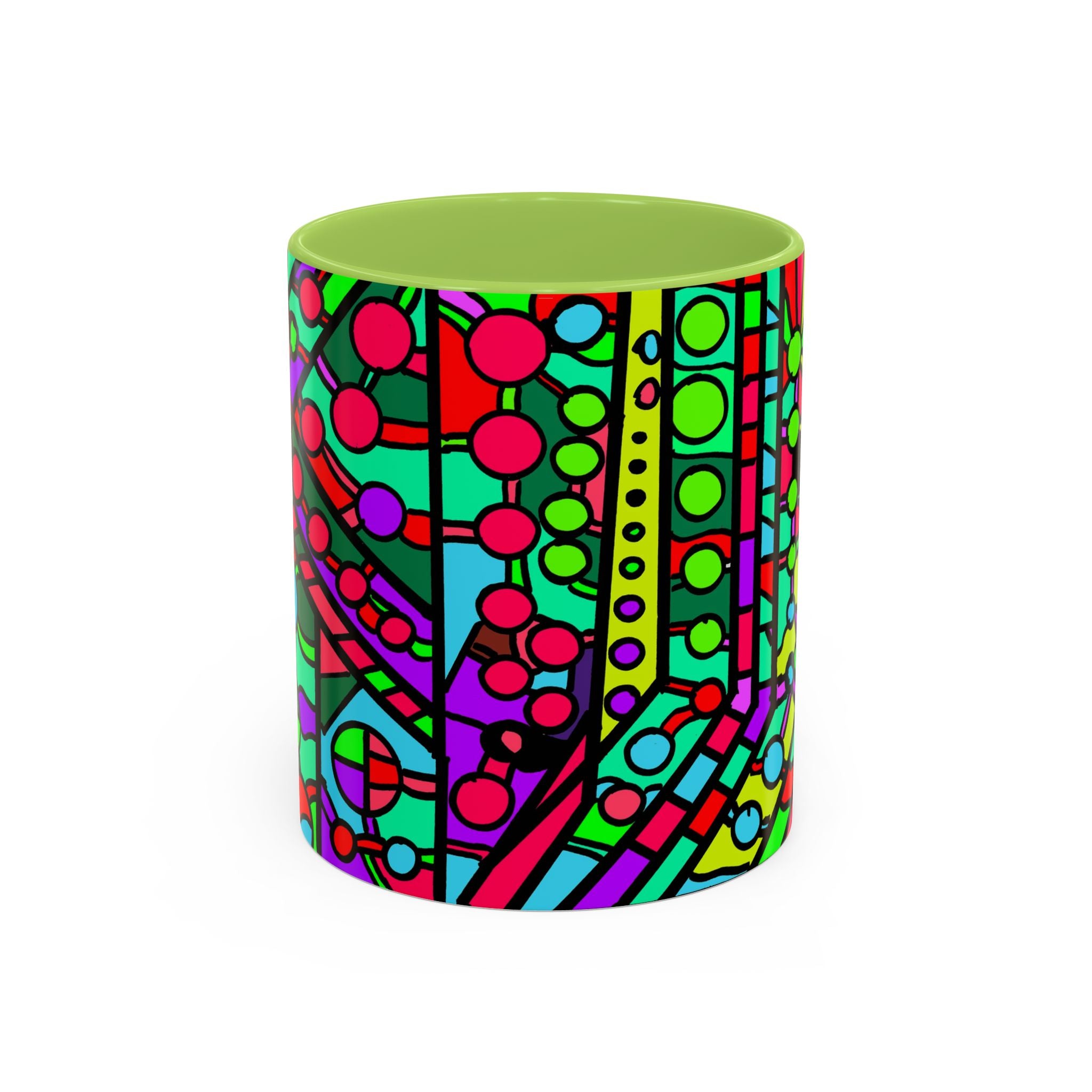 Portal 1  Mug -Colorful Geometric Accent Coffee Mug — Vibrant Abstract Pattern (11/15oz)