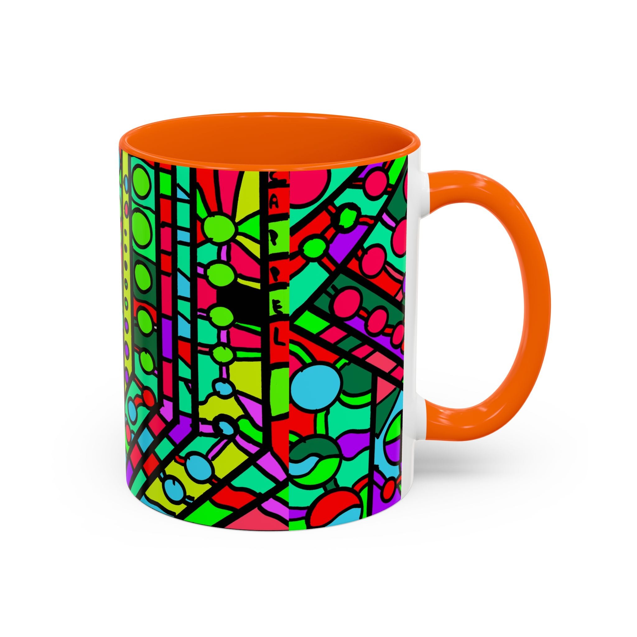 Portal 1  Mug -Colorful Geometric Accent Coffee Mug — Vibrant Abstract Pattern (11/15oz)