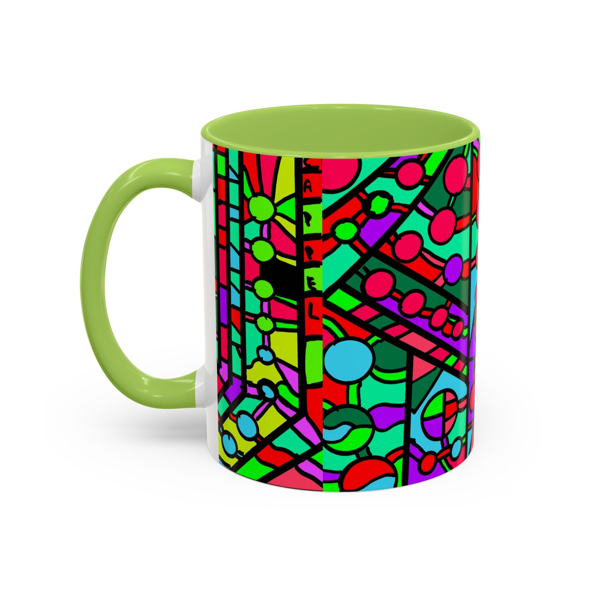 Portal 1  Mug -Colorful Geometric Accent Coffee Mug — Vibrant Abstract Pattern (11/15oz)