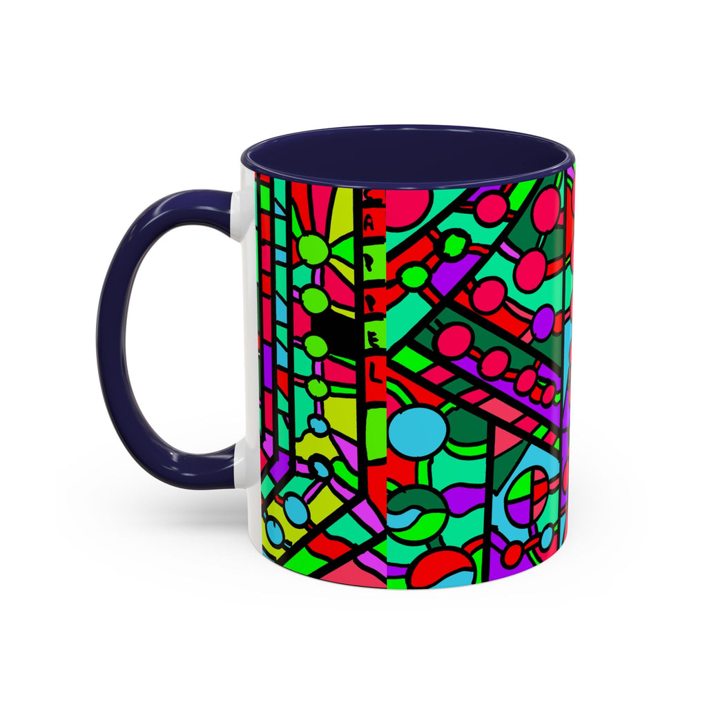 Portal 1  Mug -Colorful Geometric Accent Coffee Mug — Vibrant Abstract Pattern (11/15oz)