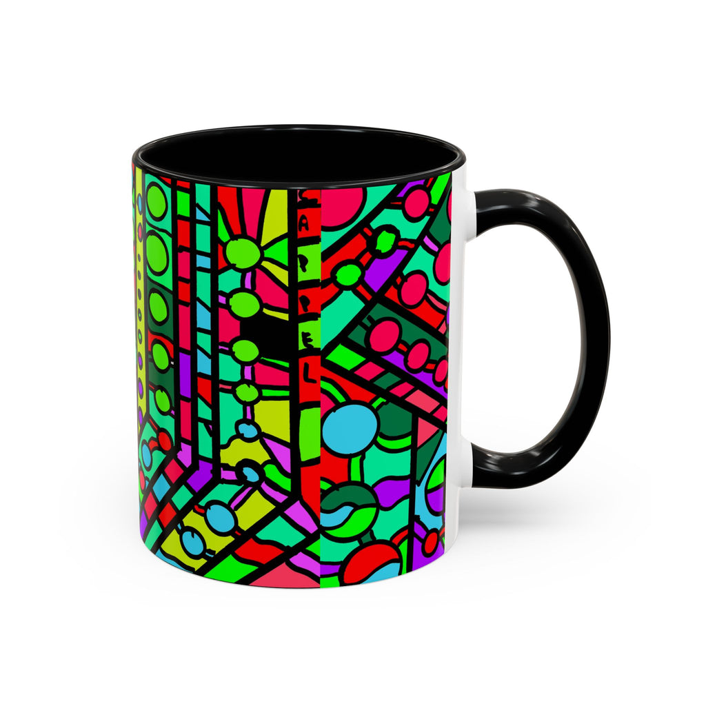 Portal 1  Mug -Colorful Geometric Accent Coffee Mug — Vibrant Abstract Pattern (11/15oz)