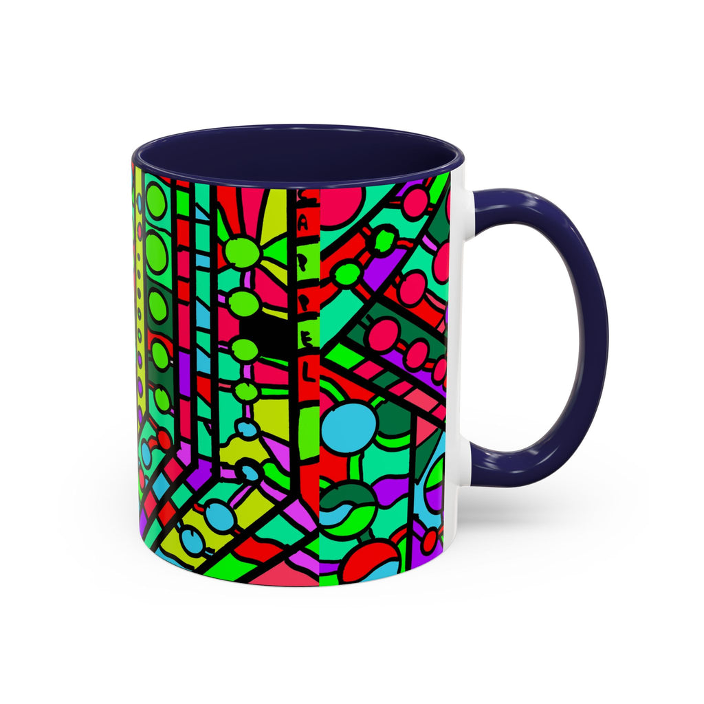 Portal 1  Mug -Colorful Geometric Accent Coffee Mug — Vibrant Abstract Pattern (11/15oz)
