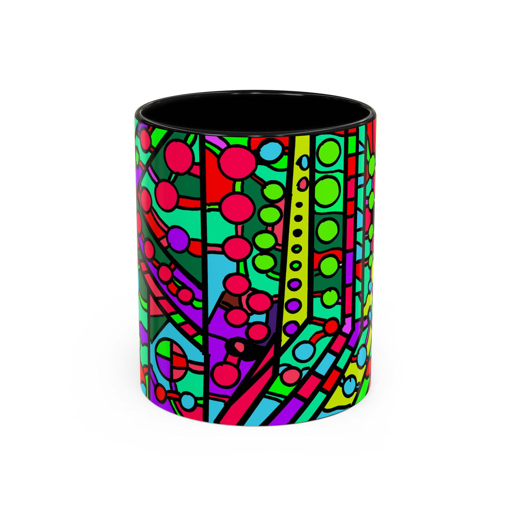 Portal 1  Mug -Colorful Geometric Accent Coffee Mug — Vibrant Abstract Pattern (11/15oz)