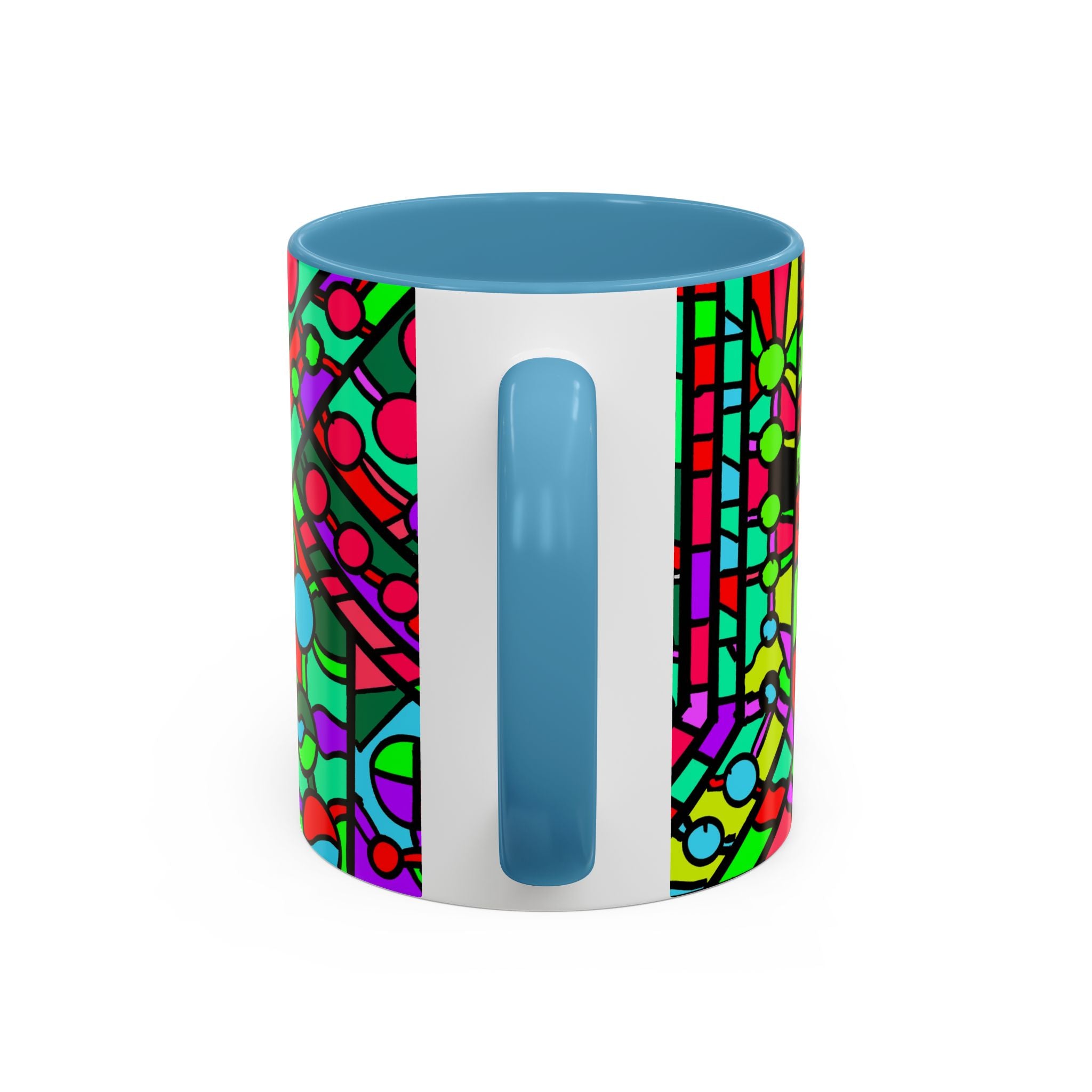 Portal 1  Mug -Colorful Geometric Accent Coffee Mug — Vibrant Abstract Pattern (11/15oz)
