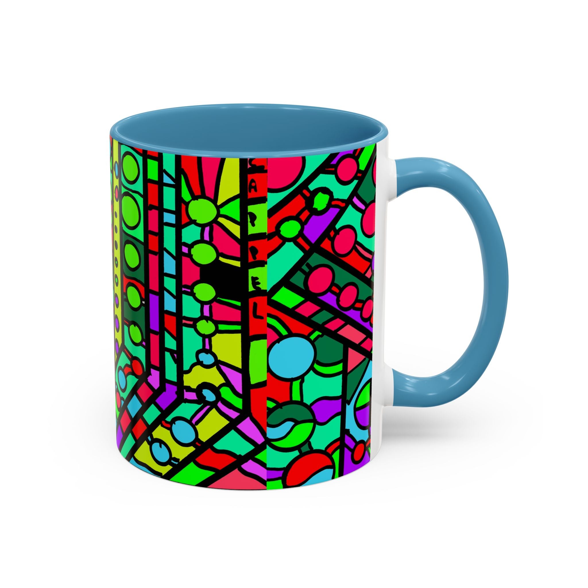 Portal 1  Mug -Colorful Geometric Accent Coffee Mug — Vibrant Abstract Pattern (11/15oz)