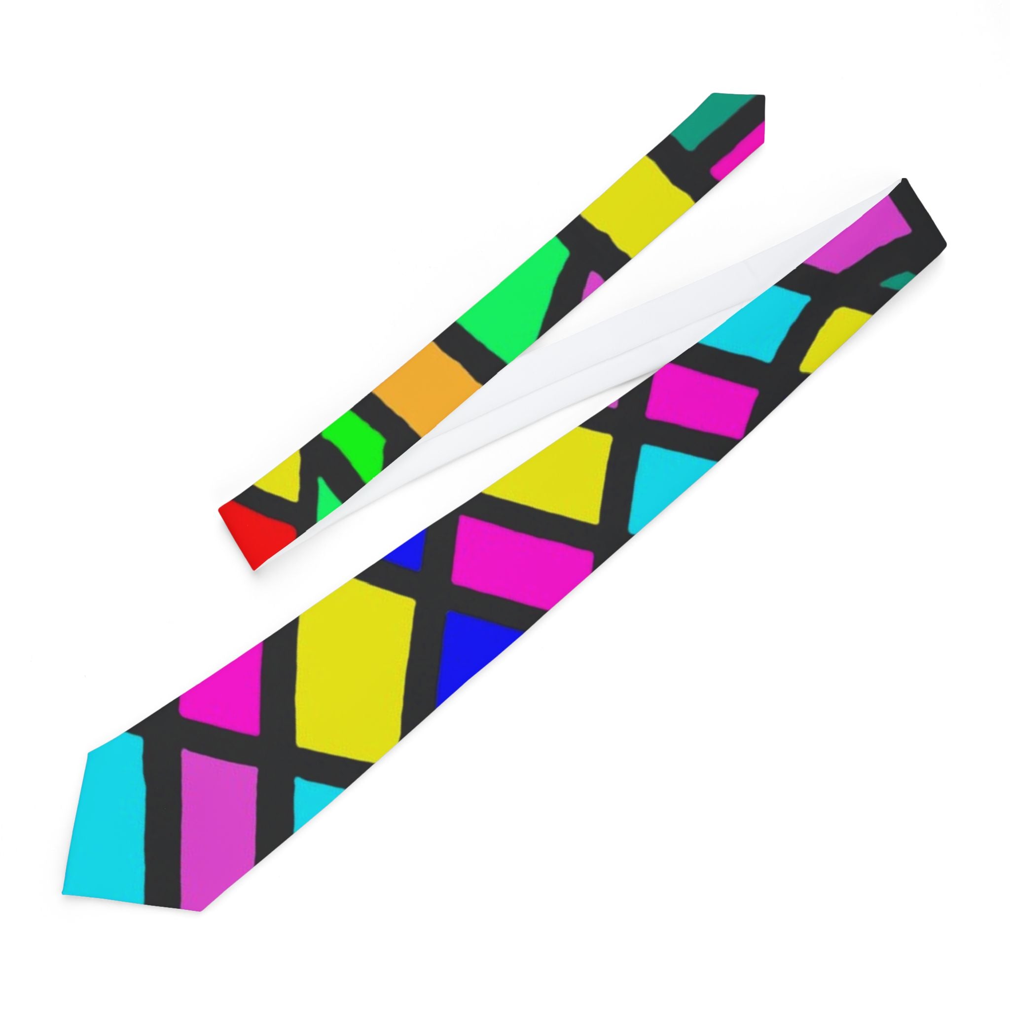 Portal Tie 10-Vibrant Stained Glass Necktie for Creative Professionals