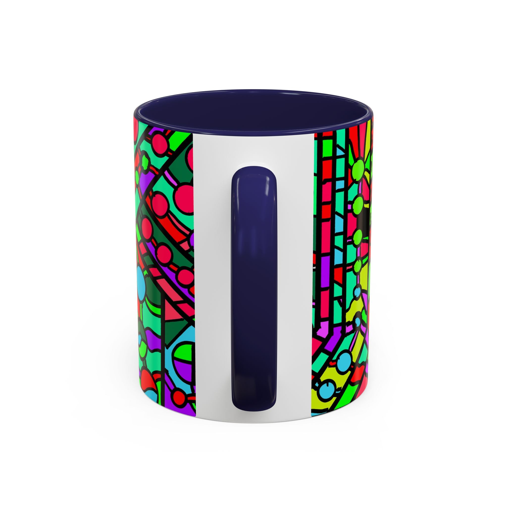 Portal 1  Mug -Colorful Geometric Accent Coffee Mug — Vibrant Abstract Pattern (11/15oz)