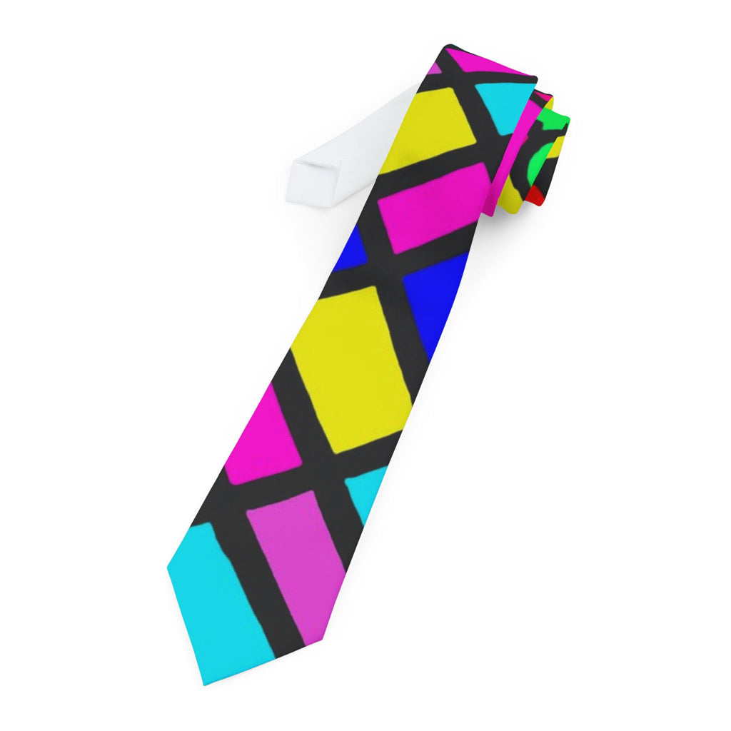 Portal Tie 10-Vibrant Stained Glass Necktie for Creative Professionals