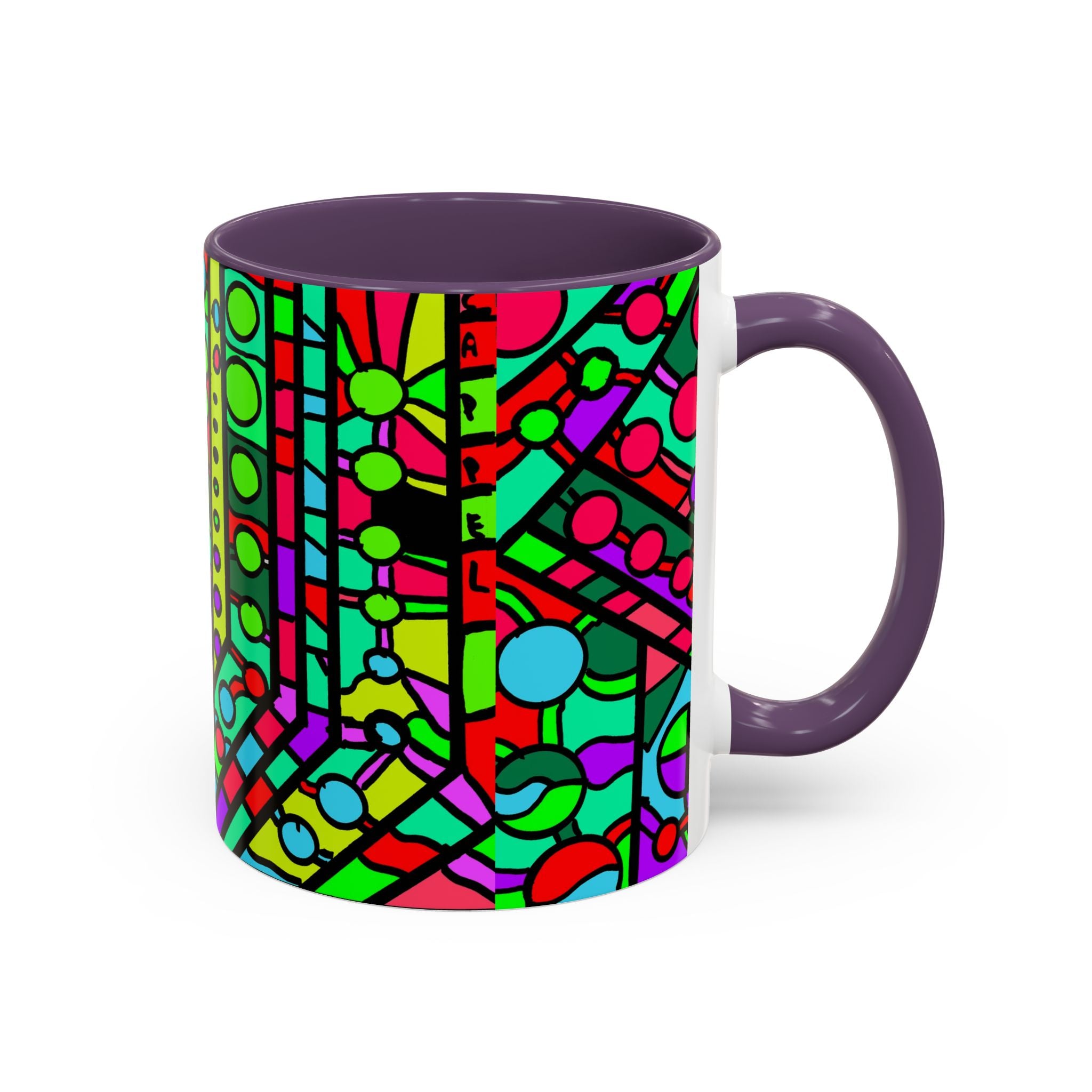 Portal 1  Mug -Colorful Geometric Accent Coffee Mug — Vibrant Abstract Pattern (11/15oz)